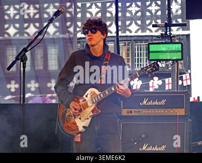 Black Desert band, at the Warrington music festival, Sat 06/06/2026, Old Marketplace, Golden Square gig live Stock Photo