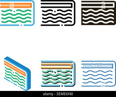 mattress memory foam icon variants outline Stock Vector