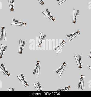 seamless pattern hold clothespin cartoon vector Stock Vector