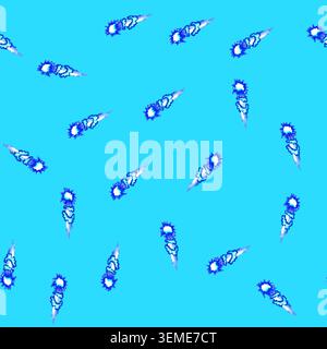 seamless pattern energy laser gun beam cartoon vector Stock Vector