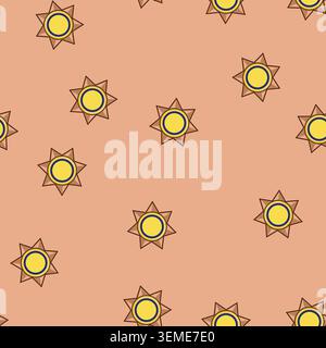 seamless pattern cowboy sheriff badge cartoon vector Stock Vector