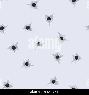 seamless pattern crack bullet hole cartoon vector Stock Vector