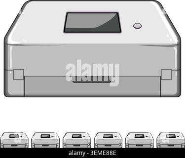 printer scanner document cartoon vector graphic Stock Vector