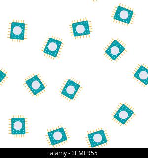 pattern technology microchip cartoon vector Stock Vector