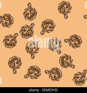pattern silver medal sketch hand drawn Stock Vector