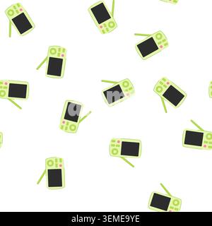 pattern bed baby monitor cartoon vector Stock Vector