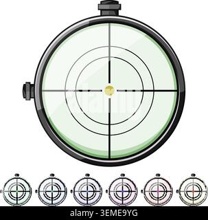 weapon scope sniper cartoon vector graphic Stock Vector