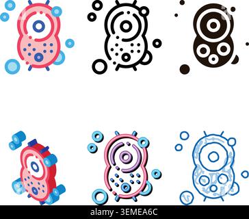 positive bacterium stylized vector sign thin line icon Stock Vector