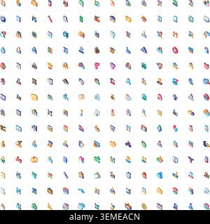 Isometric icon set representing various business concepts Stock Vector