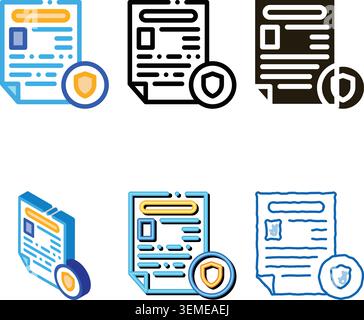police looks report worksheet icon outline Stock Vector