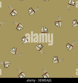 seamless pattern food hand mixer cartoon vector Stock Vector