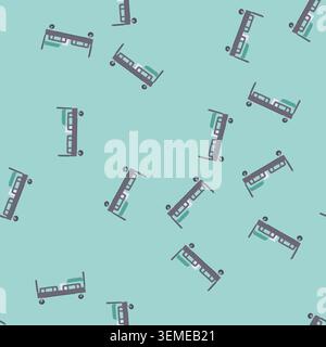 seamless pattern electric hospital bed cartoon vector Stock Vector