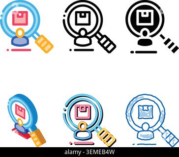 research product for buy color icon styles vector Stock Vector