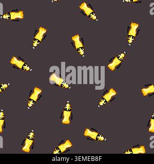 seamless pattern water soda bottle character cartoon vector Stock Vector