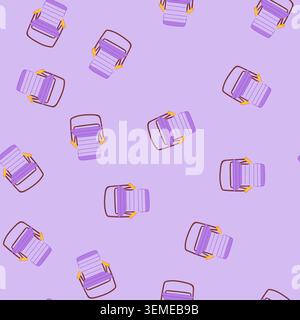 seamless pattern modern folding chair cartoon vector Stock Vector