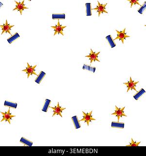 pattern star military medal cartoon vector Stock Vector