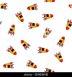 pattern fly rocket toy cartoon vector Stock Vector