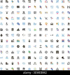 Diverse collection of pictograms representing business and technology Stock Vector