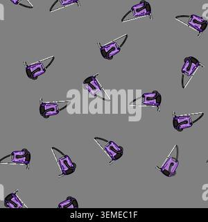 seamless pattern cleaner electric broom cartoon vector Stock Vector