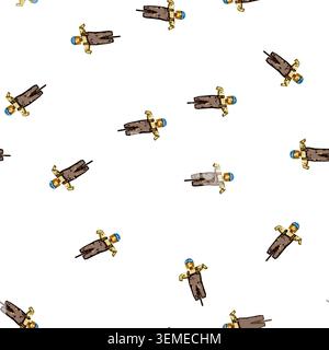 pattern crow scarecrow cartoon vector Stock Vector