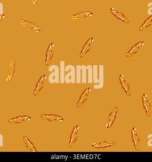 seamless pattern fissure lava puddle cartoon vector Stock Vector