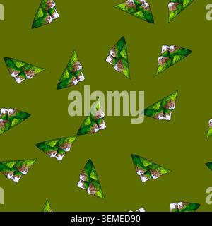 pattern mountain green sketch hand drawn Stock Vector