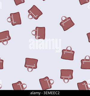 seamless pattern office briefcase leather cartoon vector Stock Vector