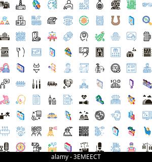 Diverse collection of icons illustrating multiple universal concepts Stock Vector