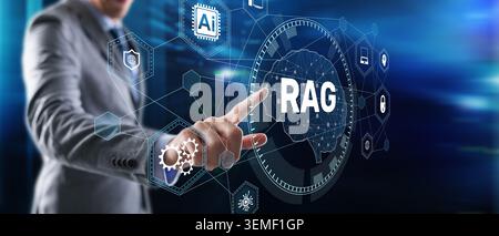 RPA robotic process automation system for enterprise workflow and business efficiency with interactive digital interface Stock Photo