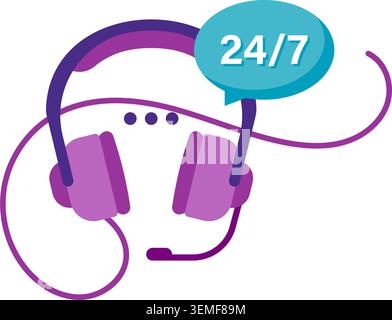 24 hour customer service, customer service Stock Vector