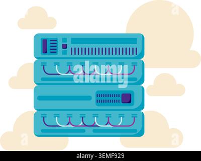 cloud computing, central server Stock Vector