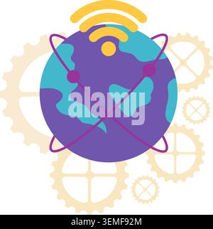 global internet network worldwide Stock Vector