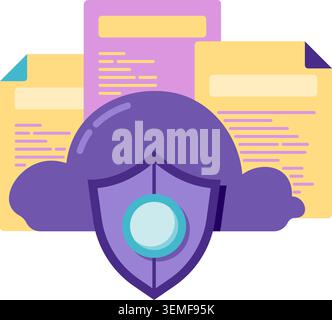 protected cloud data and security Stock Vector