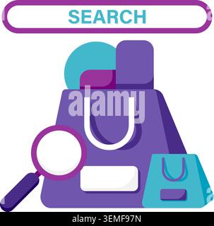 product search feature, digital marketplace Stock Vector