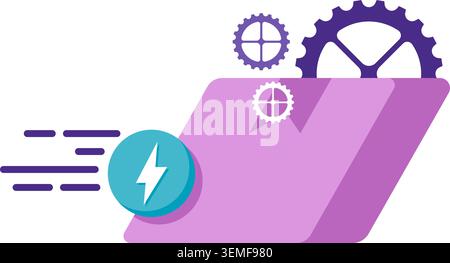 instant delivery feature, digital marketplace Stock Vector
