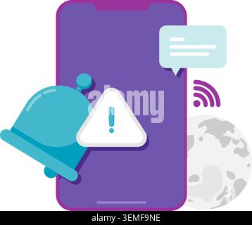 smartphone error notification and network disruptions Stock Vector