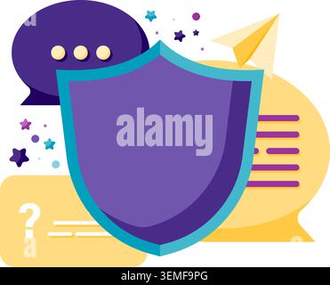 communication security, instant chat Stock Vector