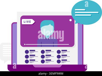 Live streaming, online interaction Stock Vector