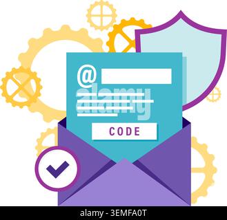 email code verification and access points Stock Vector