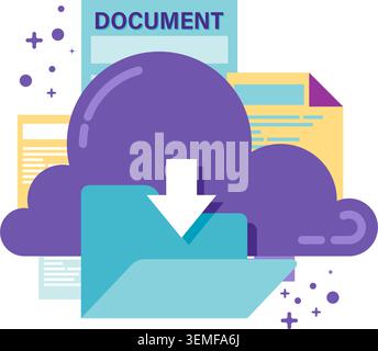 download from cloud storage Stock Vector