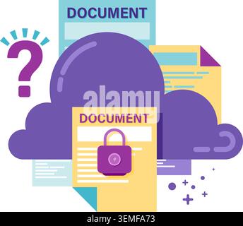 cloud storage security level Stock Vector