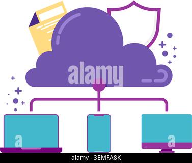 cloud computing concept. cloud storage Stock Vector