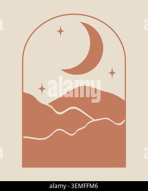 Half moon logo, using logo vector icon concept design and symbol illustration Stock Vector