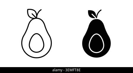 Avocado icon Illustration designs pack for Web. Stock Vector