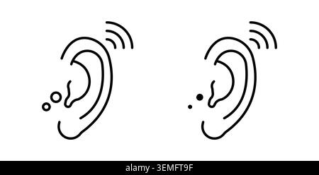 Assistive listening systems icon Illustration designs pack for Web. Stock Vector