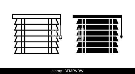 Blinds icon Illustration designs pack for Web. Stock Vector