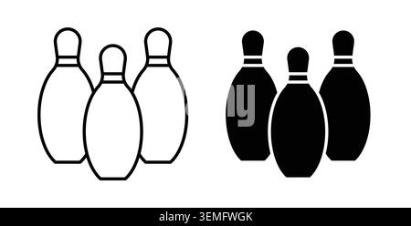Bowling pins icon Illustration designs pack for Web. Stock Vector