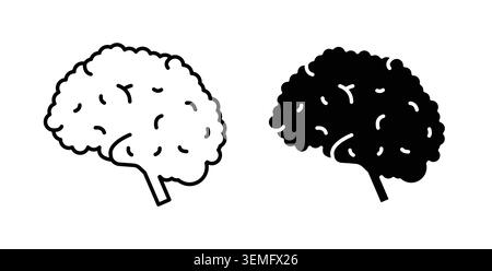 Brain icon Illustration designs pack for Web. Stock Vector