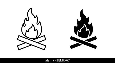 Campfire icon Illustration designs pack for Web. Stock Vector