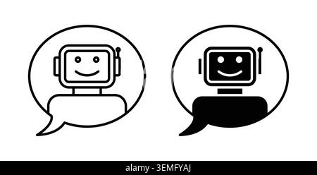 Chatbot speech bubble icon Illustration designs pack for Web. Stock Vector
